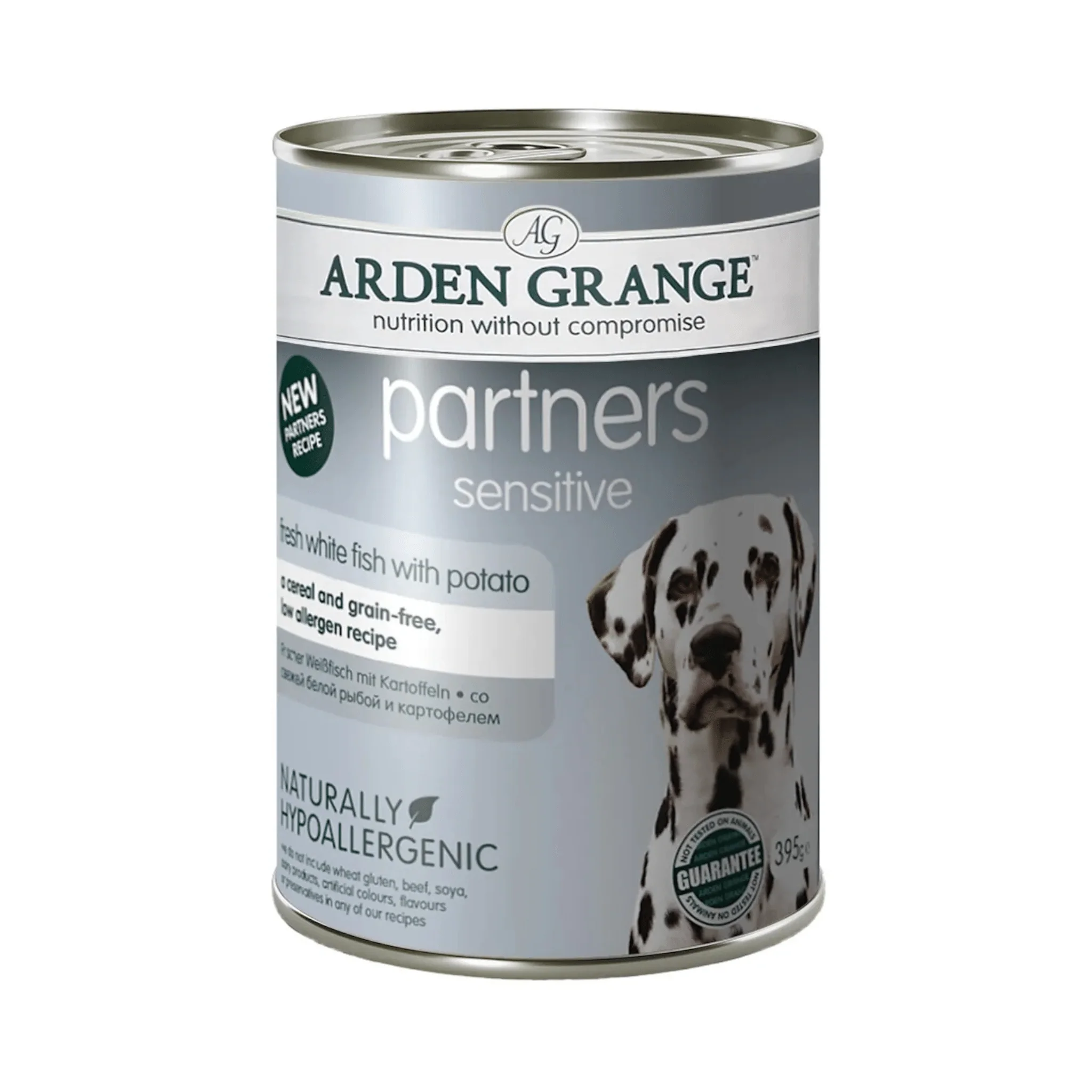 Arden Grange Partners Sensitive Adult Dog Wet Food Tins (White Fish & Potato) 24 Pack