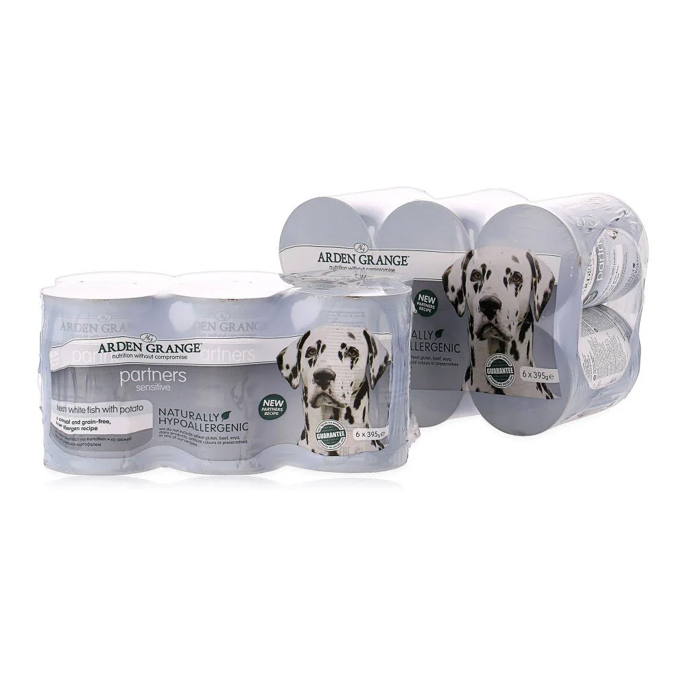 Arden Grange Partners Sensitive Adult Dog Wet Food Tins (White Fish & Potato) 24 Pack - Image 2