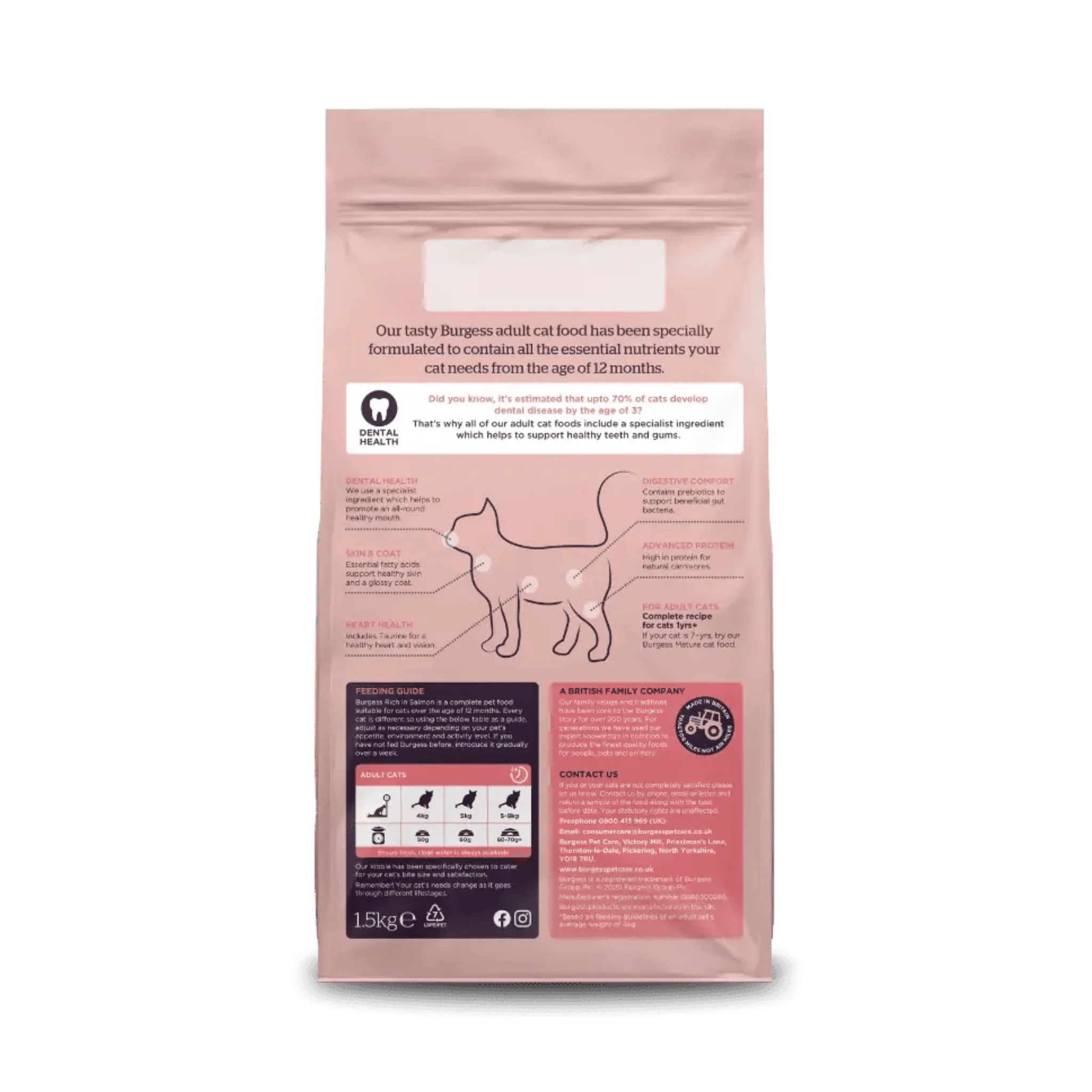 Burgess Adult Cat Scottish Salmon Dry Food - Image 2