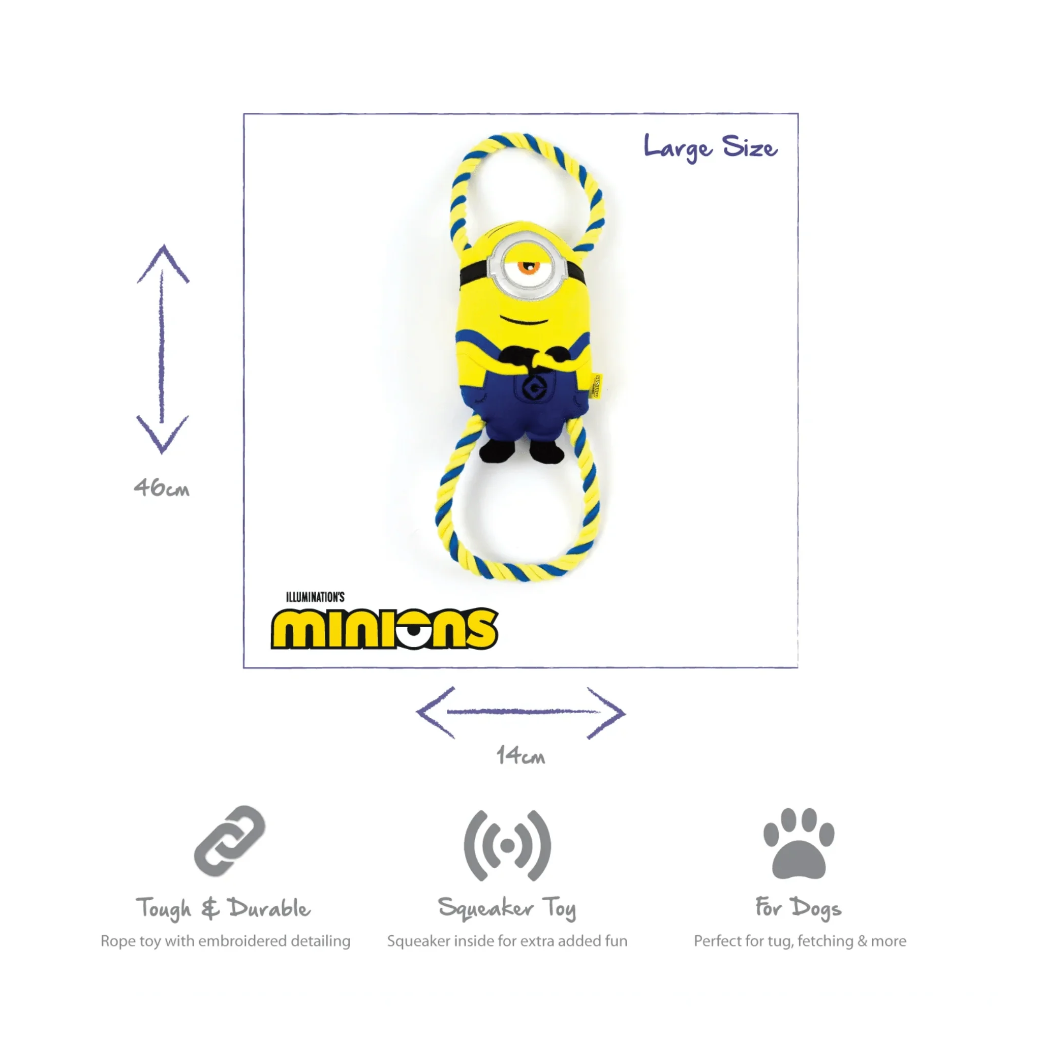 Happy Pet Large Minion Double Tugger - Stuart - Image 3