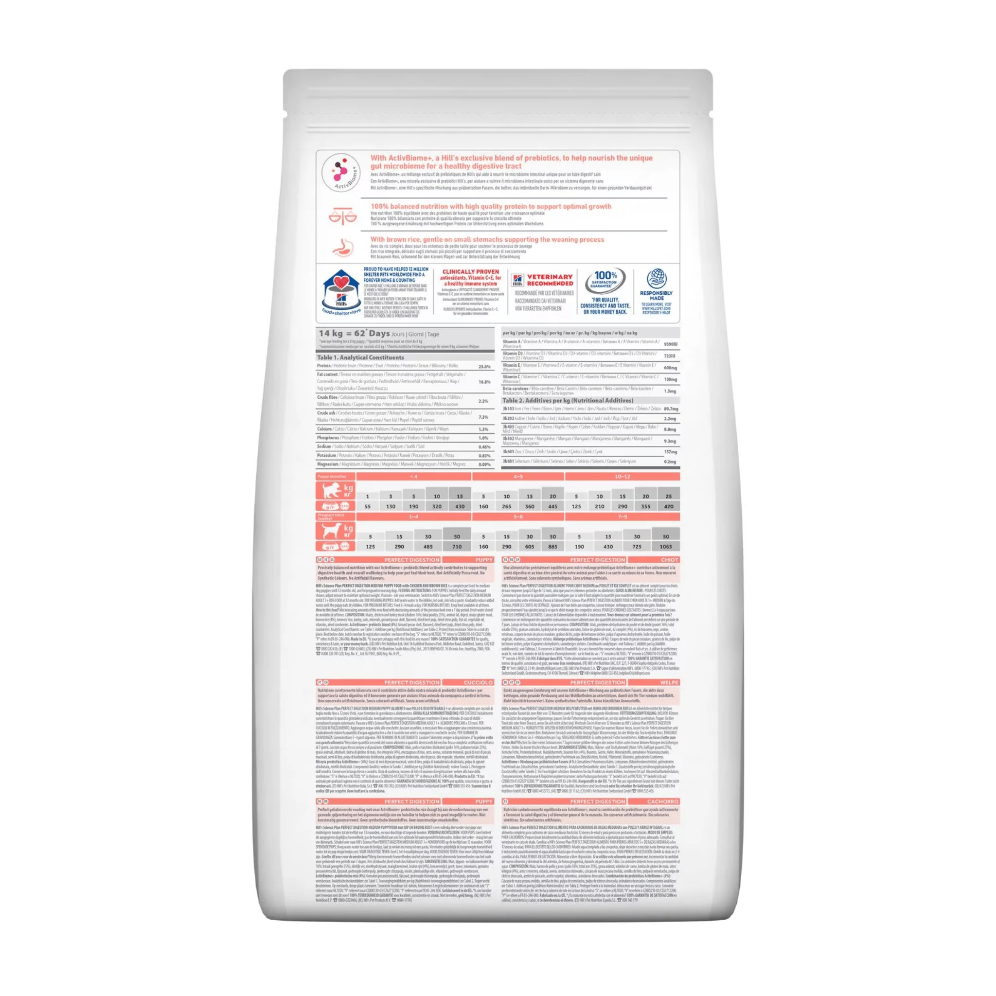 Hill's Perfect Digestion Puppy Medium Dry Dog Food Chicken & Brown Rice - 14kg - Image 2