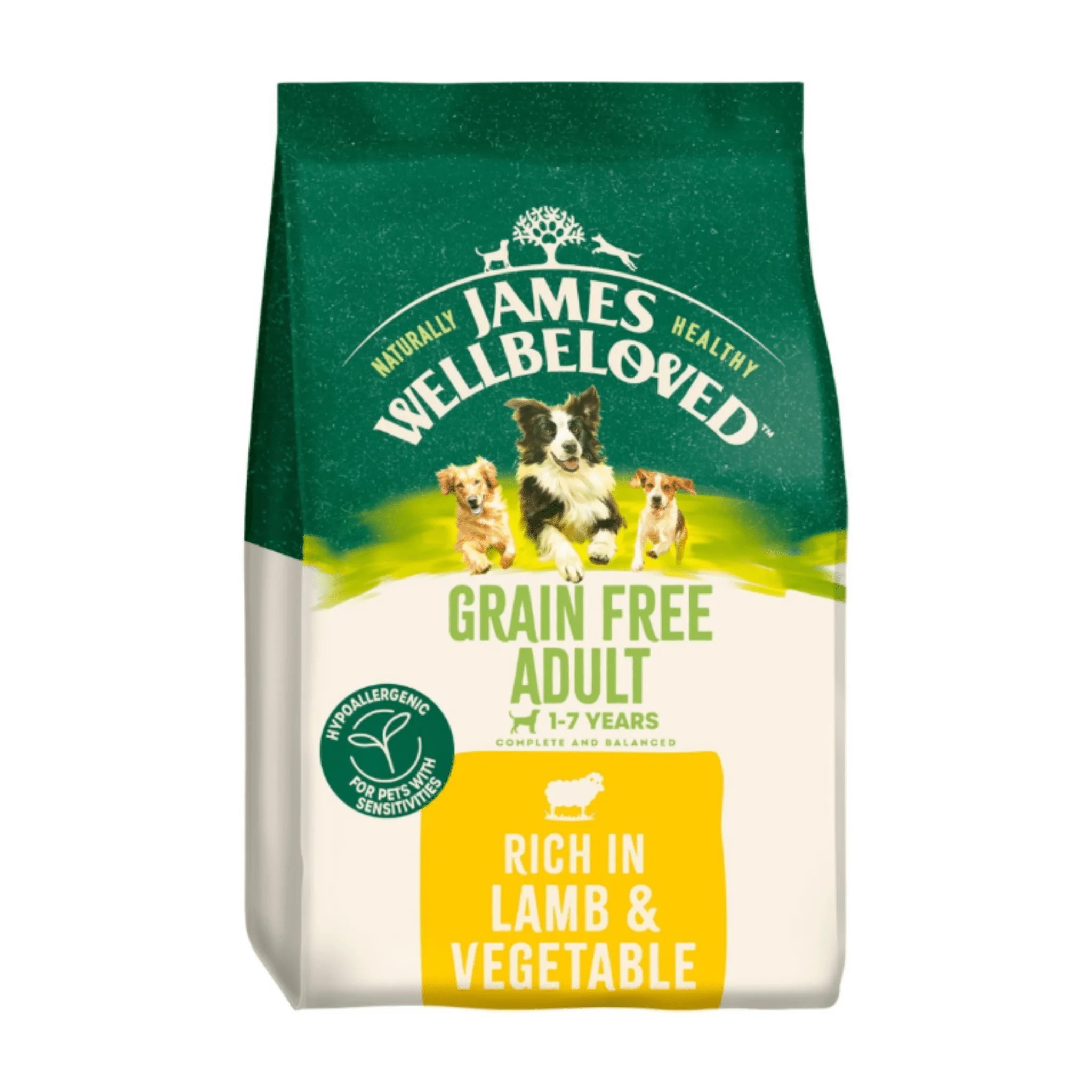 James Wellbeloved Grain Free Adult Lamb & Vegetable Dry Dog Food - 10kg