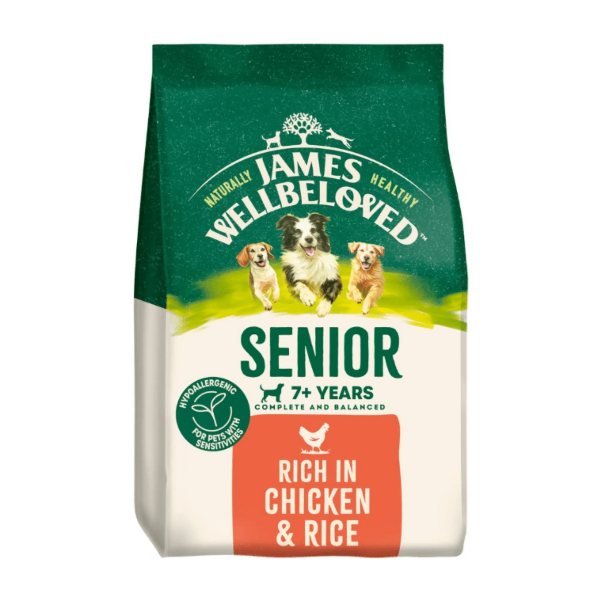 James Wellbeloved Senior Chicken & Rice Dry Dog Food - 15kg