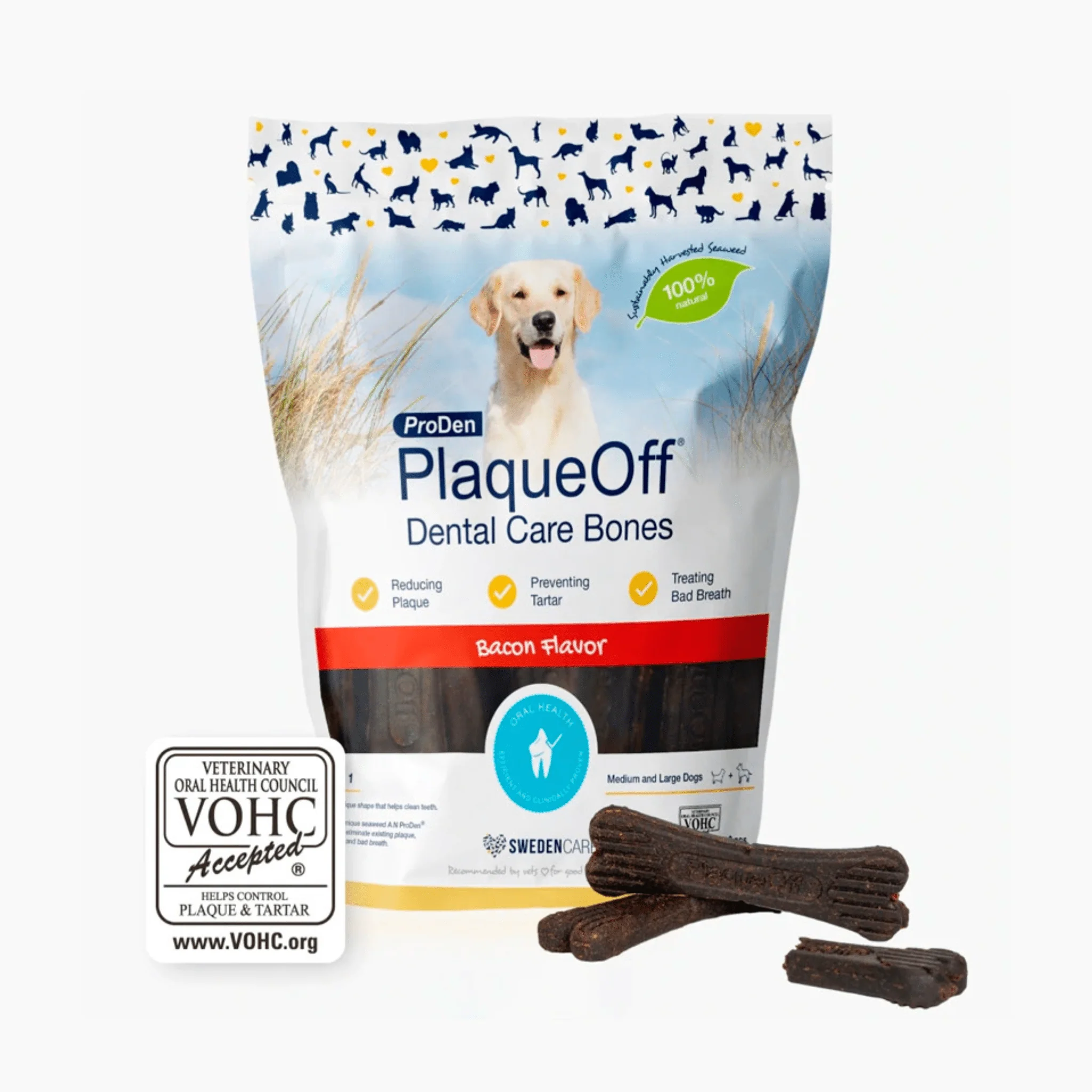 ProDen PlaqueOff® Dental Care Bones – Bacon