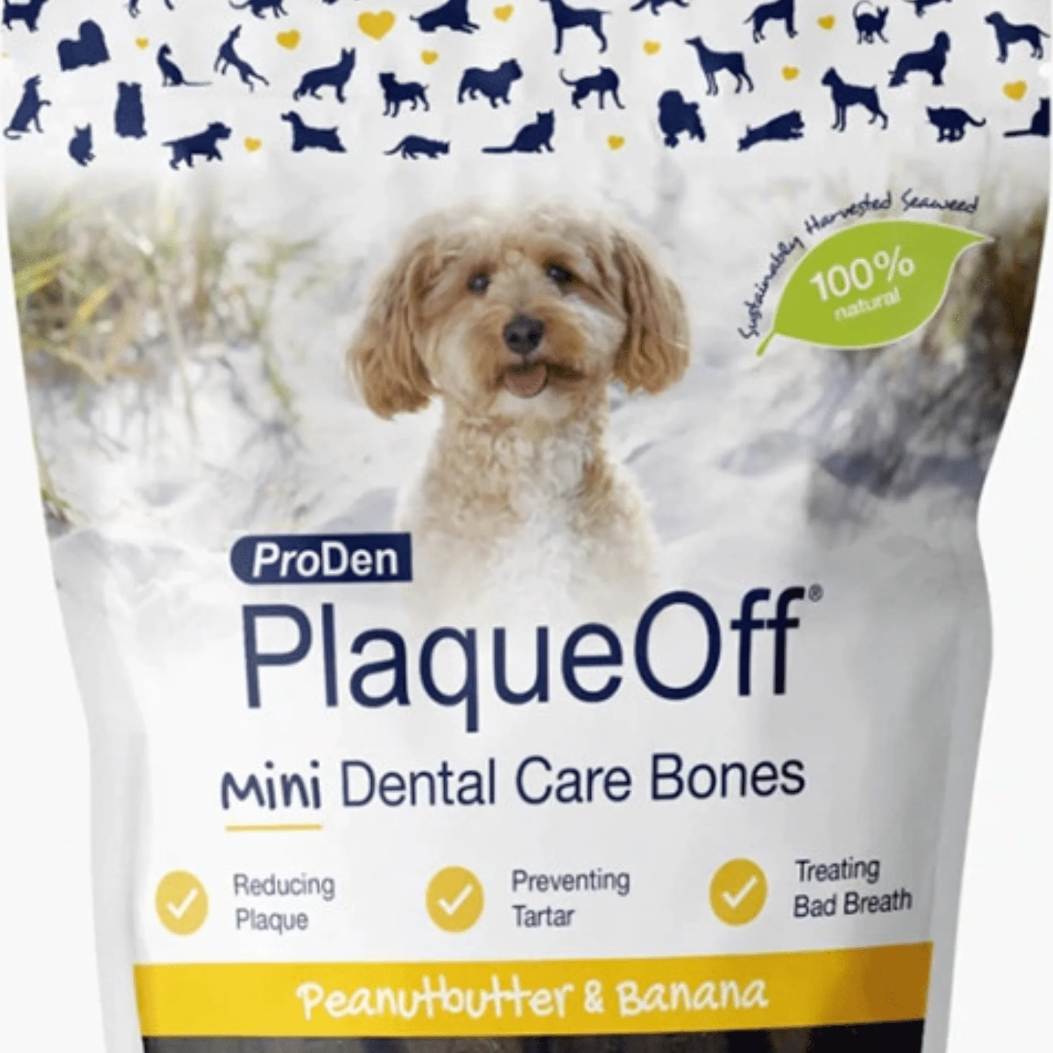 ProDen PlaqueOff® Mini Dental Care Bones – Peanut Butter & Banana - Image 2