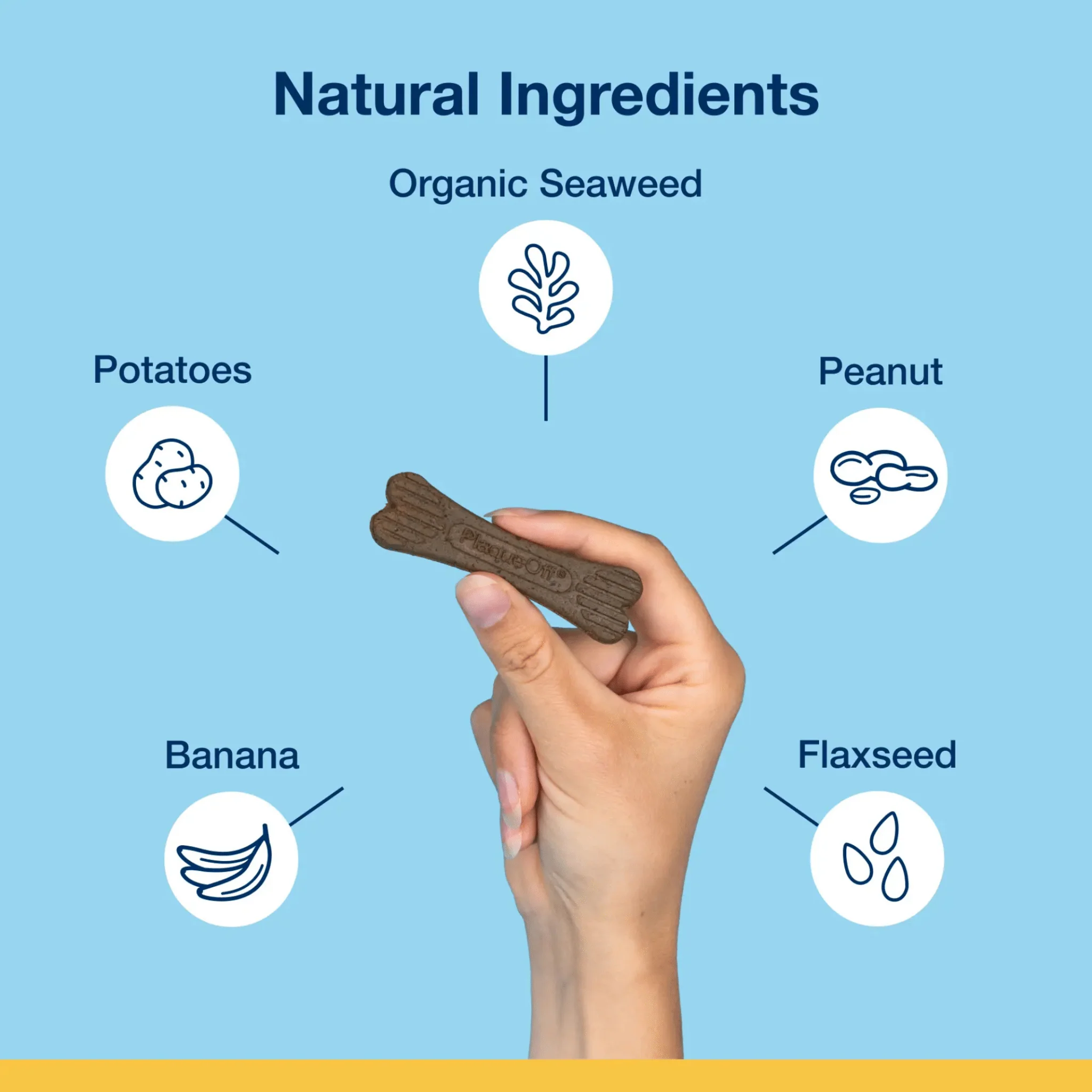 ProDen PlaqueOff® Mini Dental Care Bones – Peanut Butter & Banana - Image 4