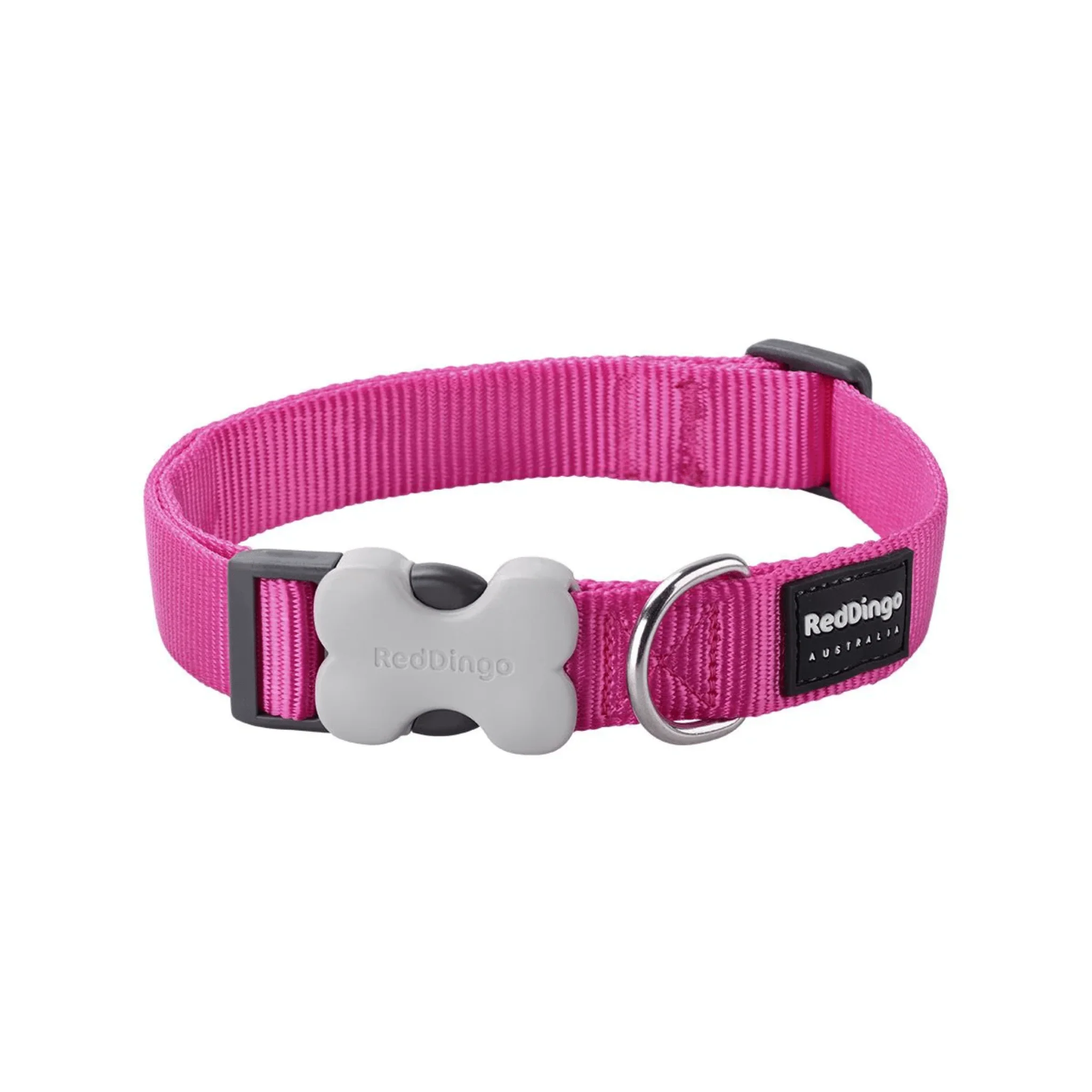 Red Dingo Dog Collar Plain Hot Pink