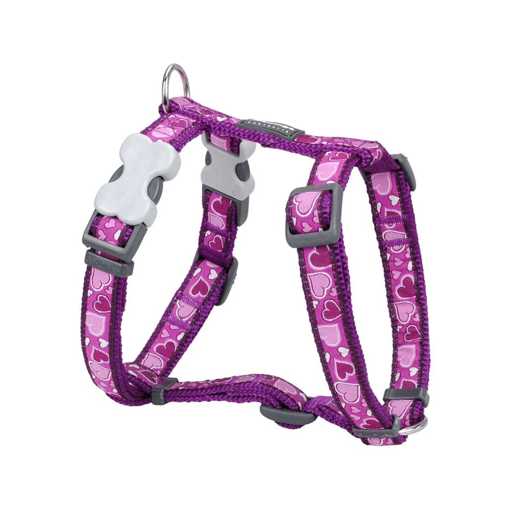 Red Dingo Dog 'H' Harness Breezy Love Purple