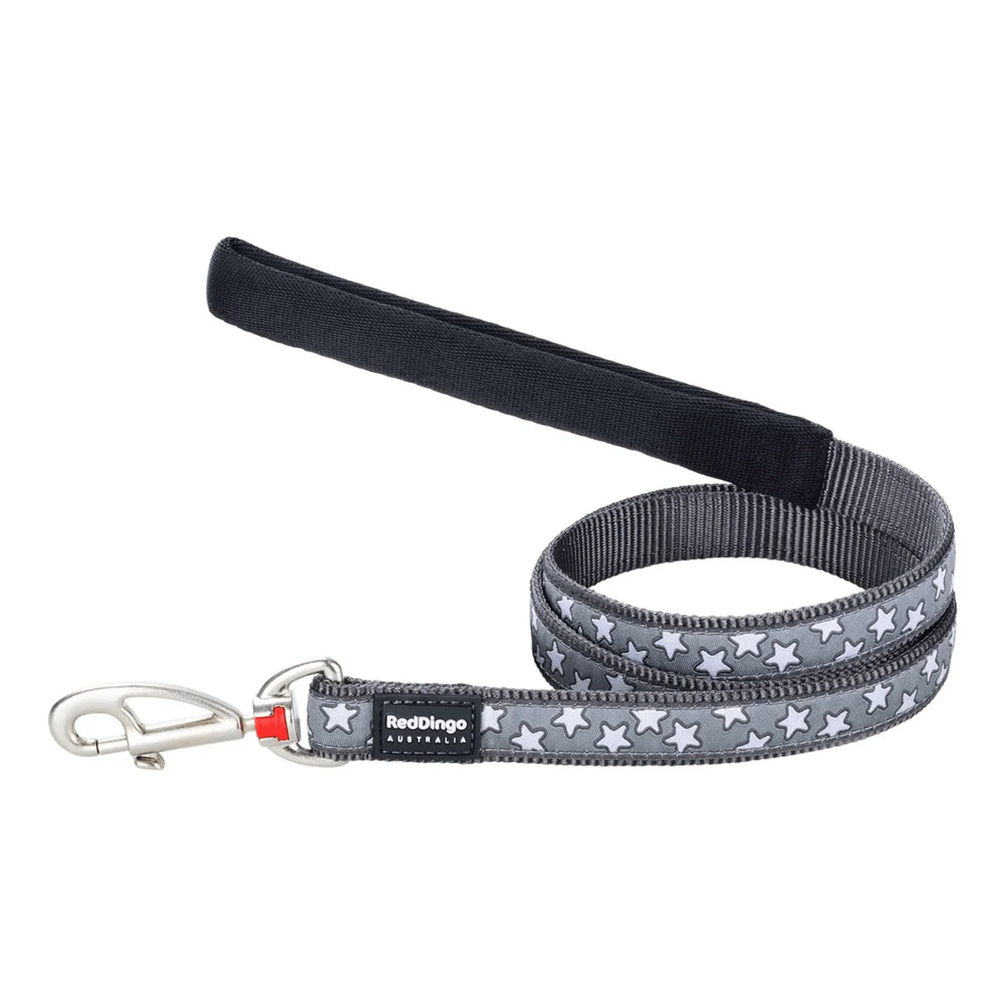 Red Dingo Cool Grey Stars Dog Lead