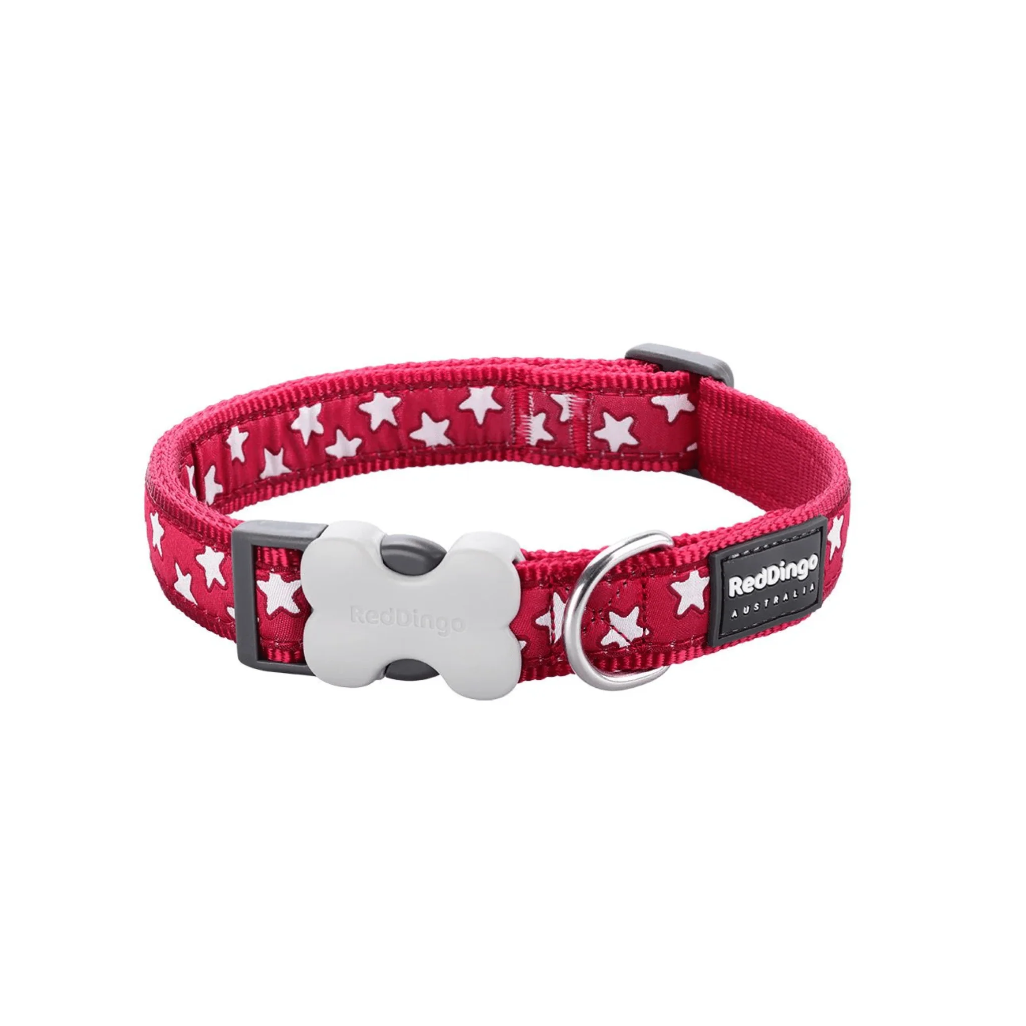 Red Dingo Red with White Stars Dog Collar