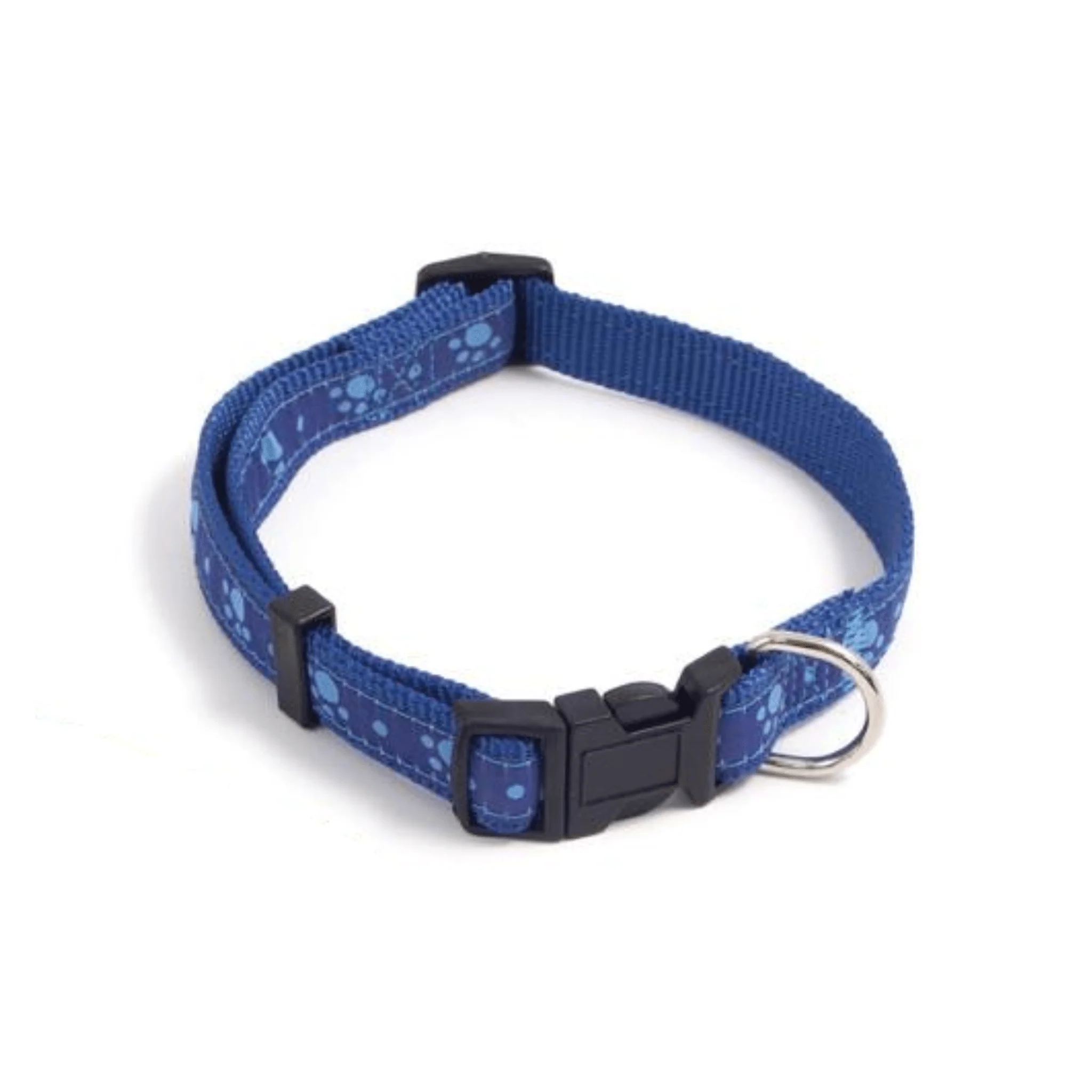 Rosewood Blue Paw Wag n Walk Dog Collar