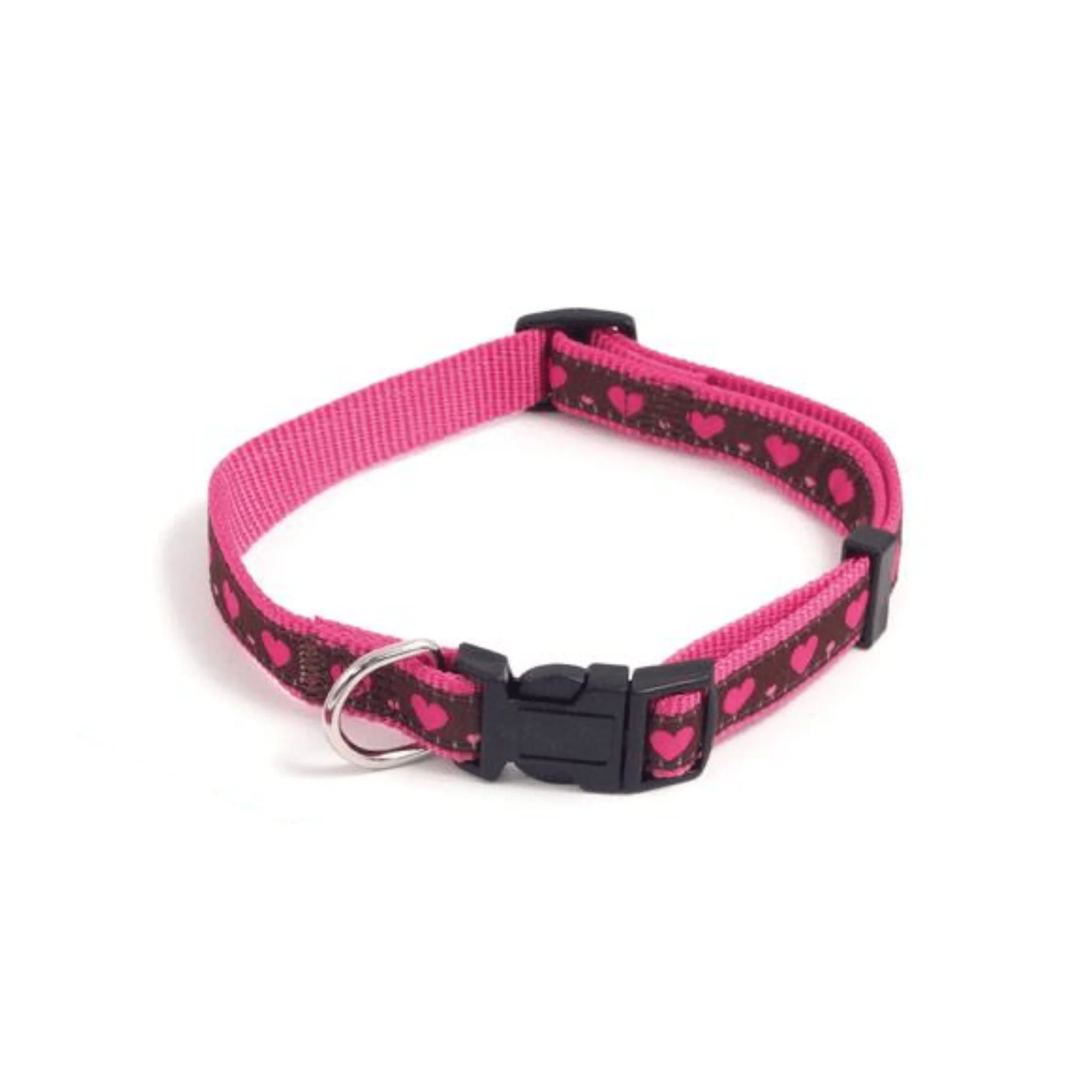 Rosewood Pink Heart Wag n Walk Dog Collar